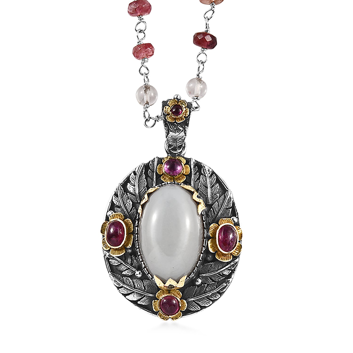 Moonstone Ruby Chandra Pendant
