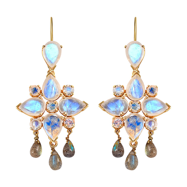 Tallulah Moonstone Labradorite Dangle Earrings