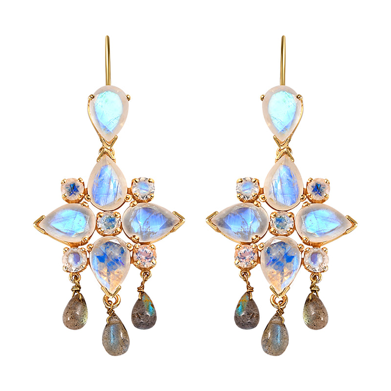 Tallulah Moonstone Labradorite Dangle Earrings