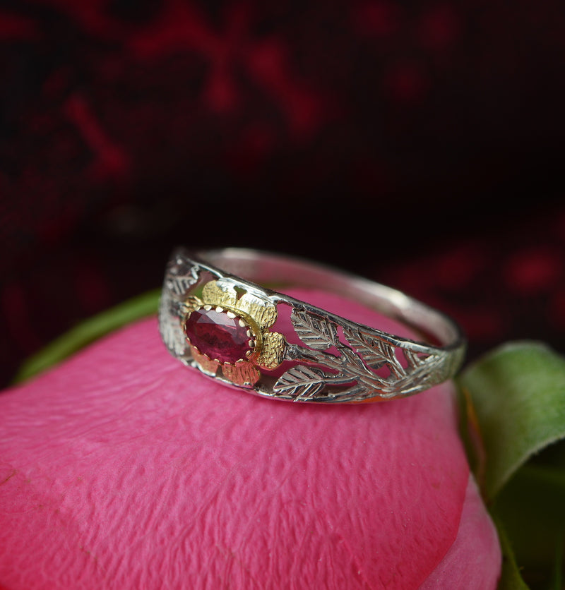 Georgette Pink Sapphire Flower Ring
