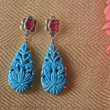 Lulabelle Turquoise Ruby Statement Earrings