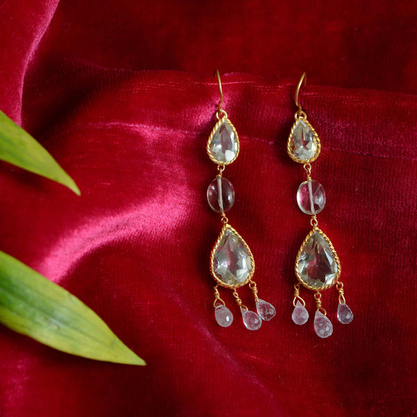 Lola Green Amethyst Aquamarine Dangle Earrings