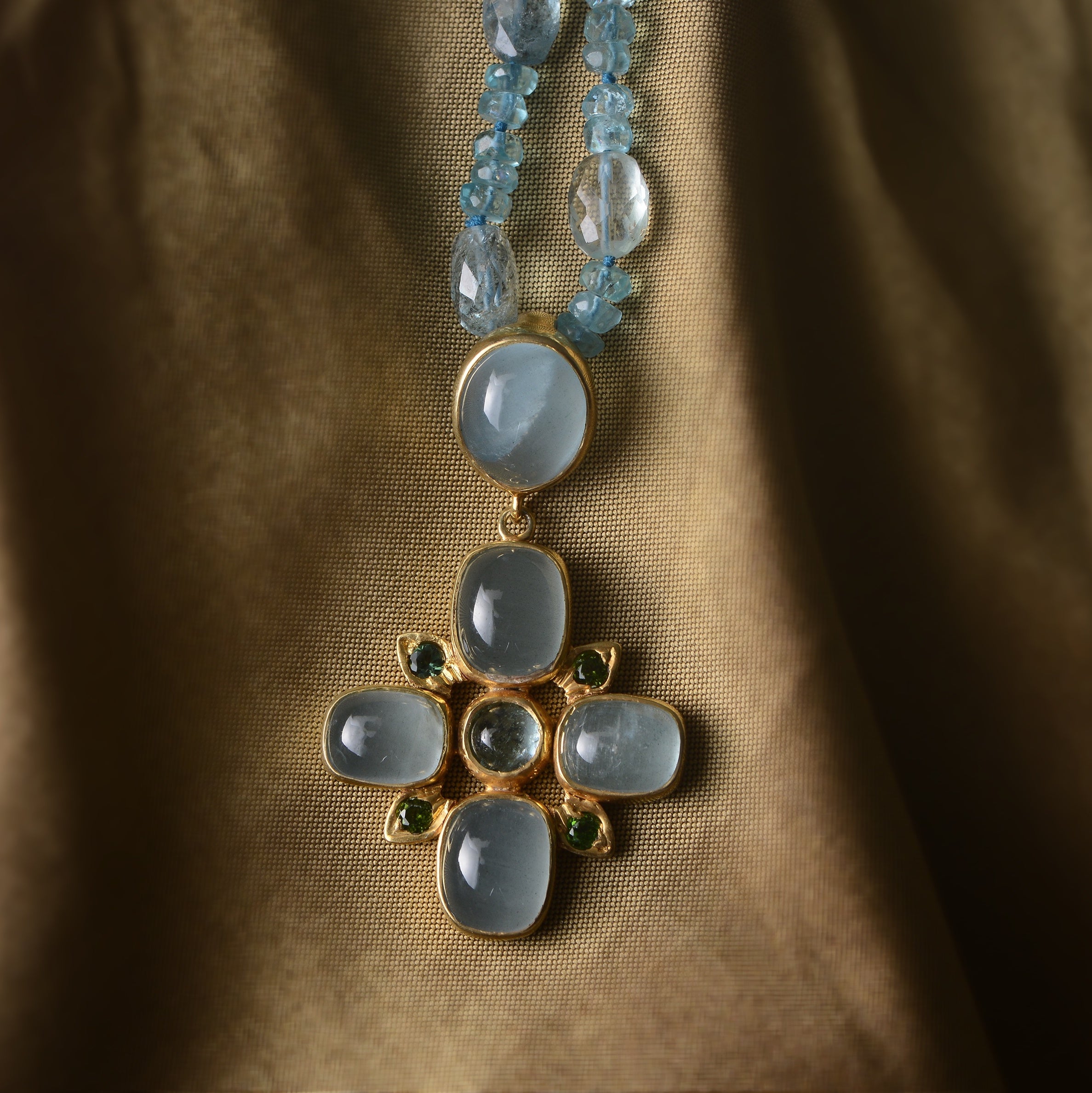 Bathsheba Aquamarine Cross Pendant