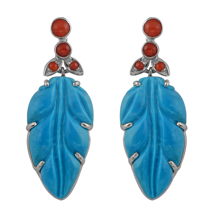 Tamarind Hand-Carved Turquoise Earrings