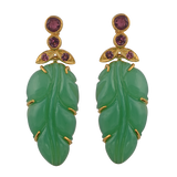 Tamarind Hand-Carved Chrysoprase Earrings