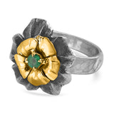 Cassia Emerald Flower Ring