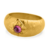 Jetta Hammered Cabochon Tourmaline Ring