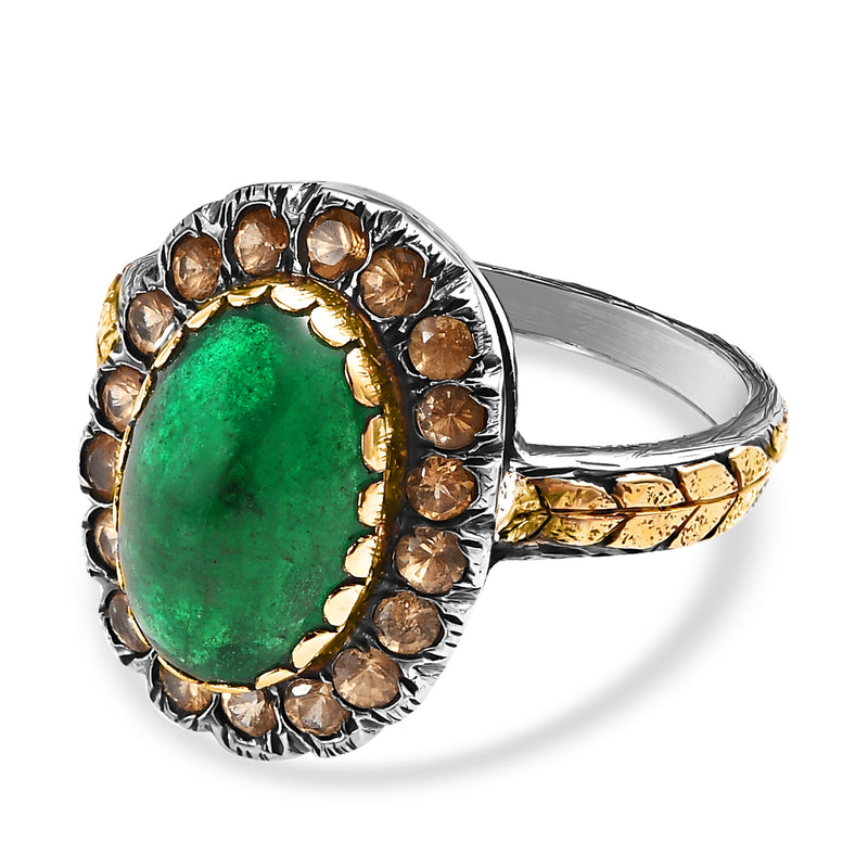 Calcutta Emerald Garnet Ring