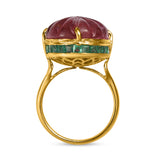 Boudoir Tourmaline Emerald Gold Cocktail Ring