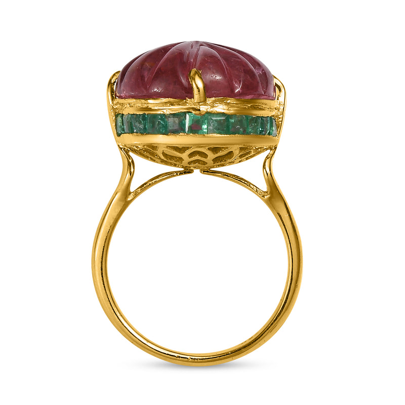 Boudoir Tourmaline Emerald Gold Cocktail Ring