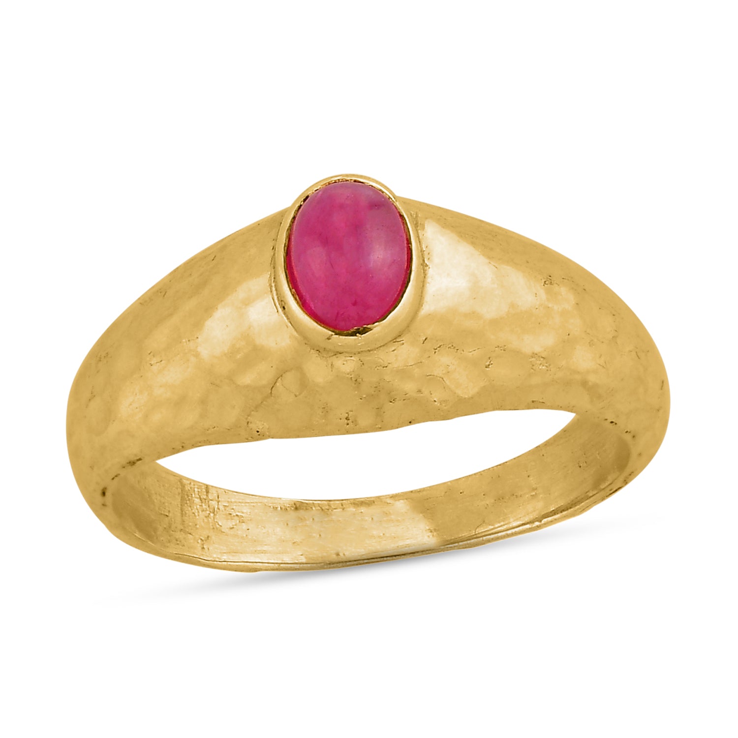 Jetta Hammered Ruby Ring