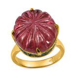 Boudoir Tourmaline Emerald Gold Cocktail Ring