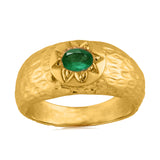 Jetta Hammered Emerald Ring