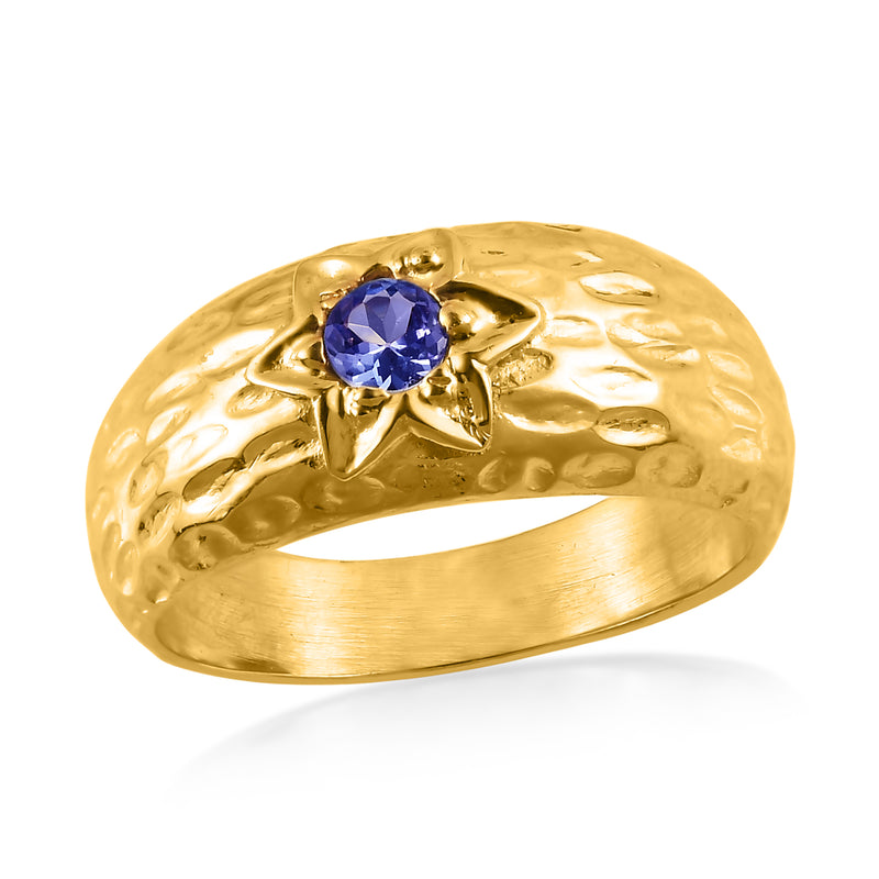 Jetta Hammered Tanzanite Ring