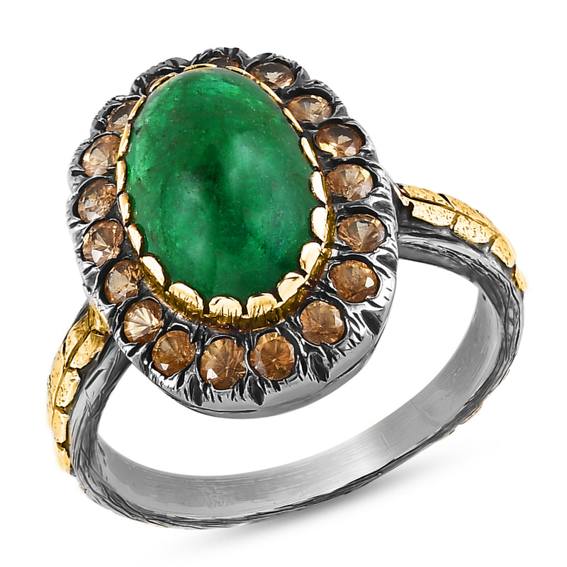 Calcutta Emerald Garnet Ring