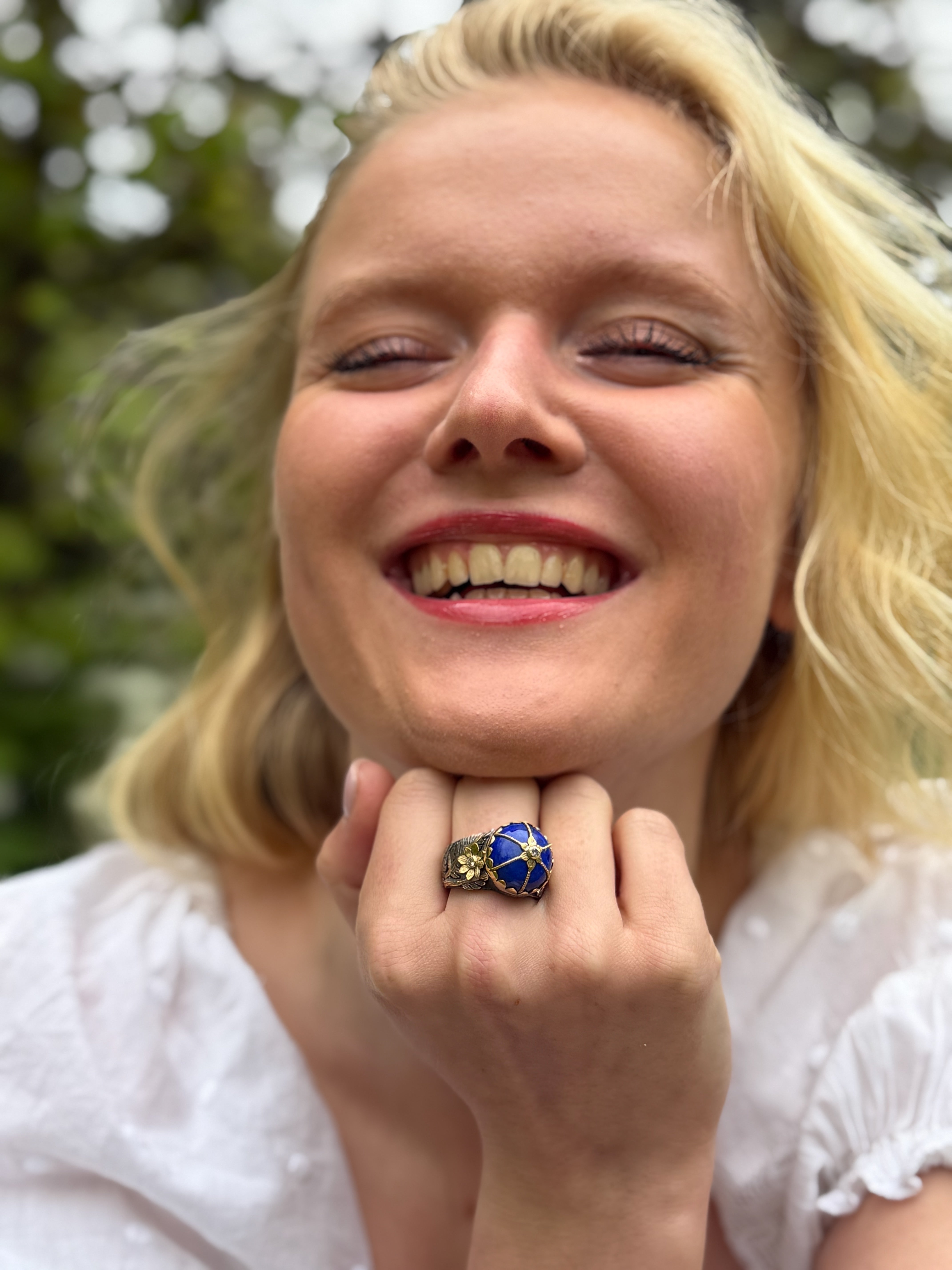 Lapis Lazuli Diamond Star Ring