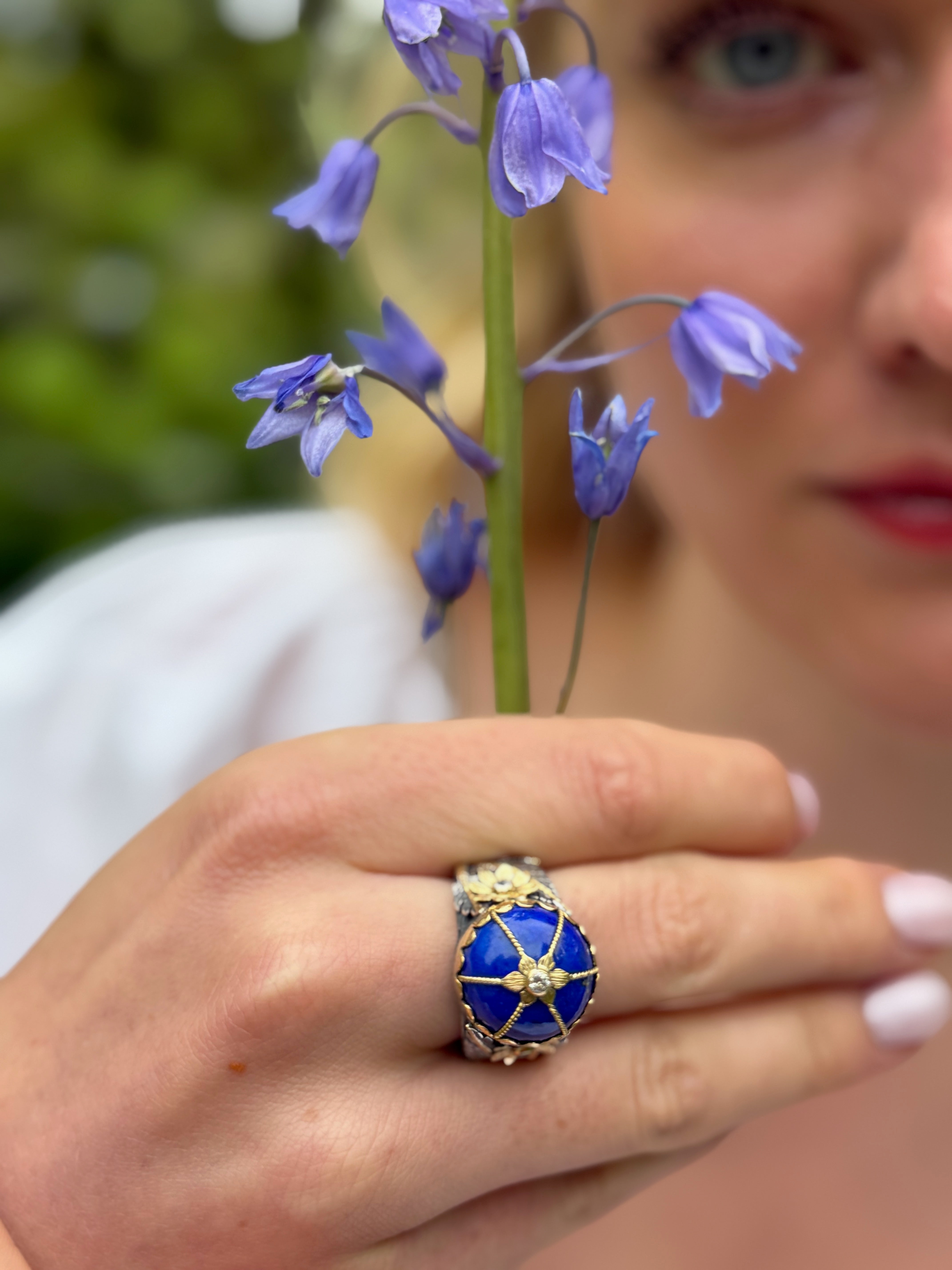 Lapis Lazuli Diamond Star Ring