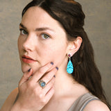 Lulabelle Turquoise Ruby Statement Earrings