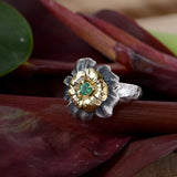 Cassia Emerald Flower Ring