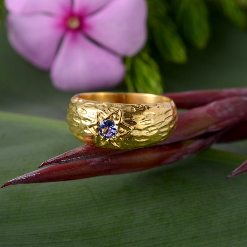 Jetta Hammered Tanzanite Ring