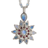 Stella Moonstone Garnet Statement Pendant