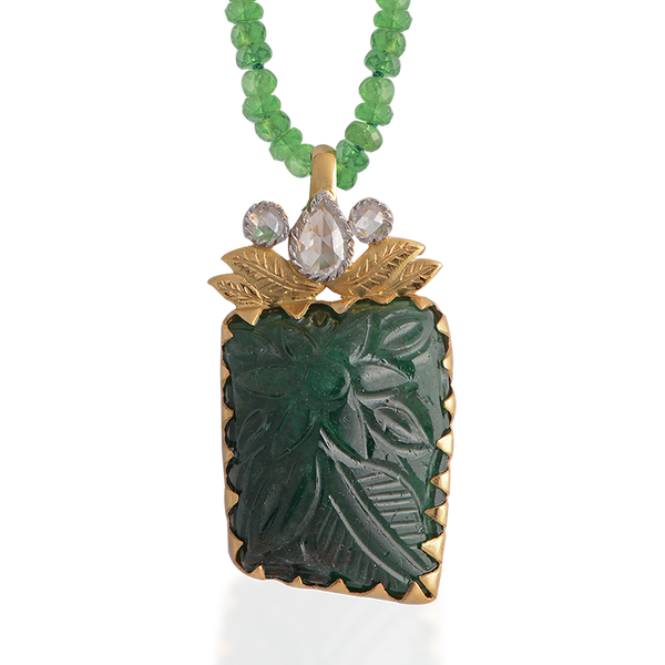 Hema Emerald Diamond Pendant