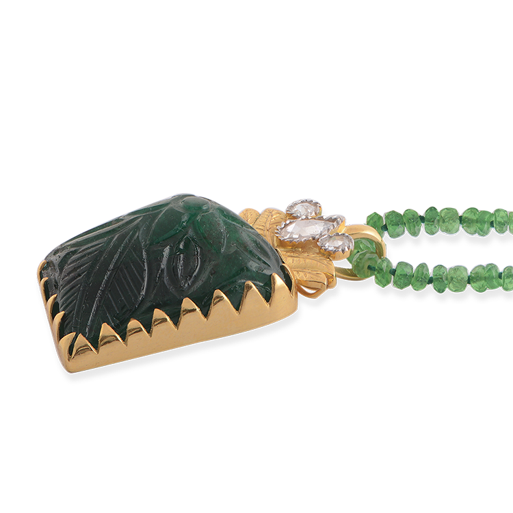 Hema Emerald Diamond Pendant