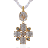 Bathsheba Crystal Aquamarine  Cross Pendant