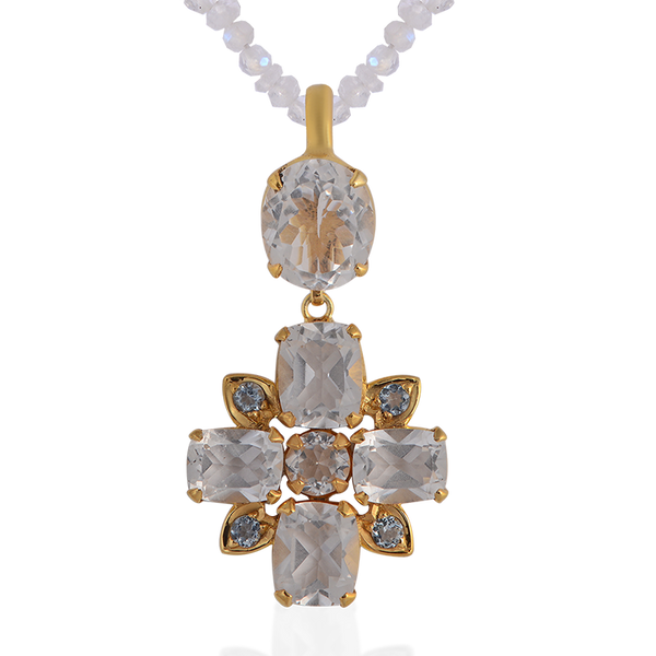 Bathsheba Crystal Aquamarine  Cross Pendant