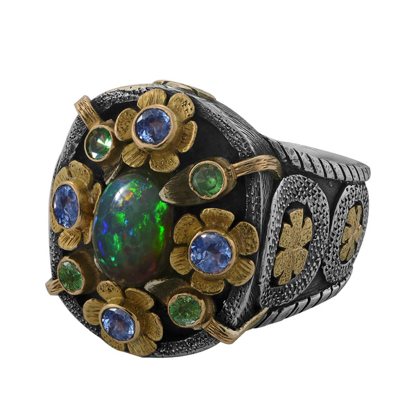 Opium Opal Sapphire Cocktail Ring