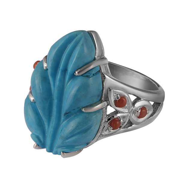 Tamarind Hand-Carved Turquoise Ring