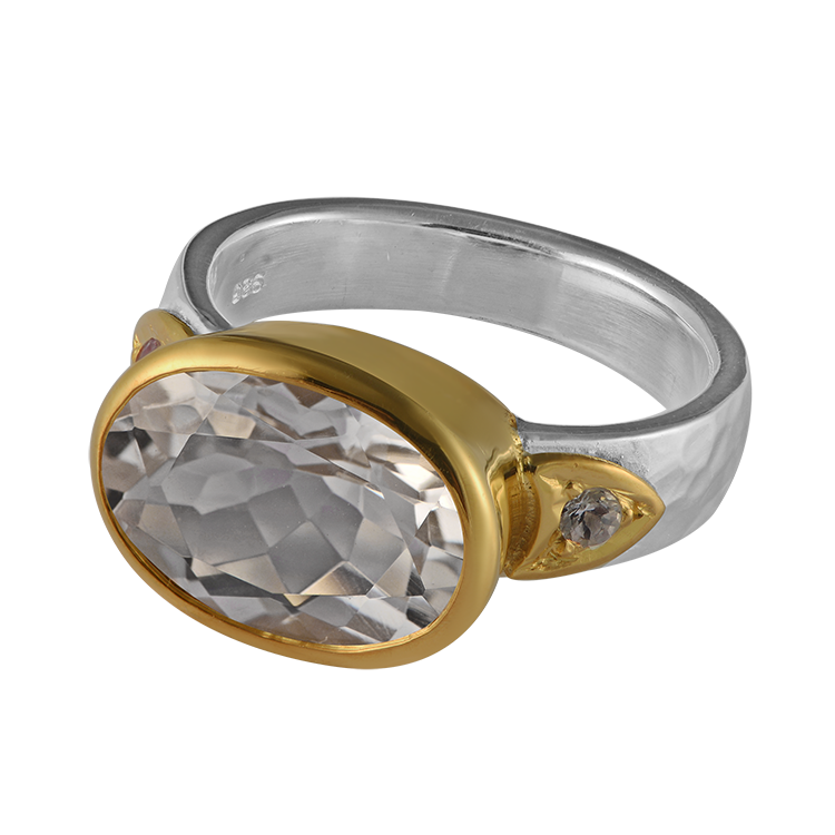 Bathsheba Crystal Aquamarine Ring