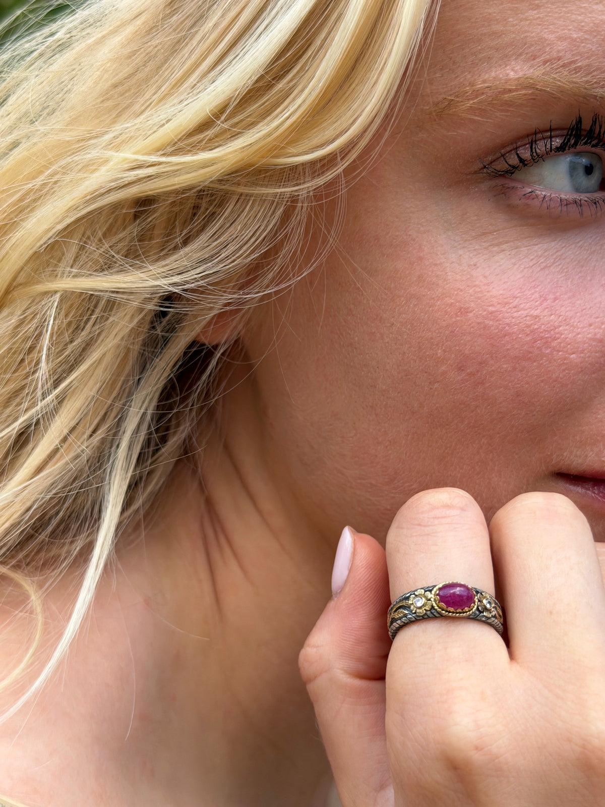 Ruby Diamond Band Ring