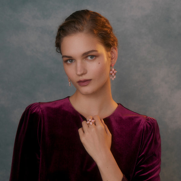 The Tallulah Pink Opal Ruby Ring