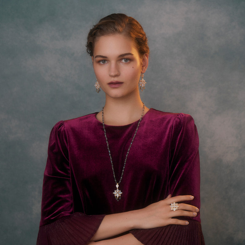 Tallulah Moonstone Labradorite Teardrop Pendant