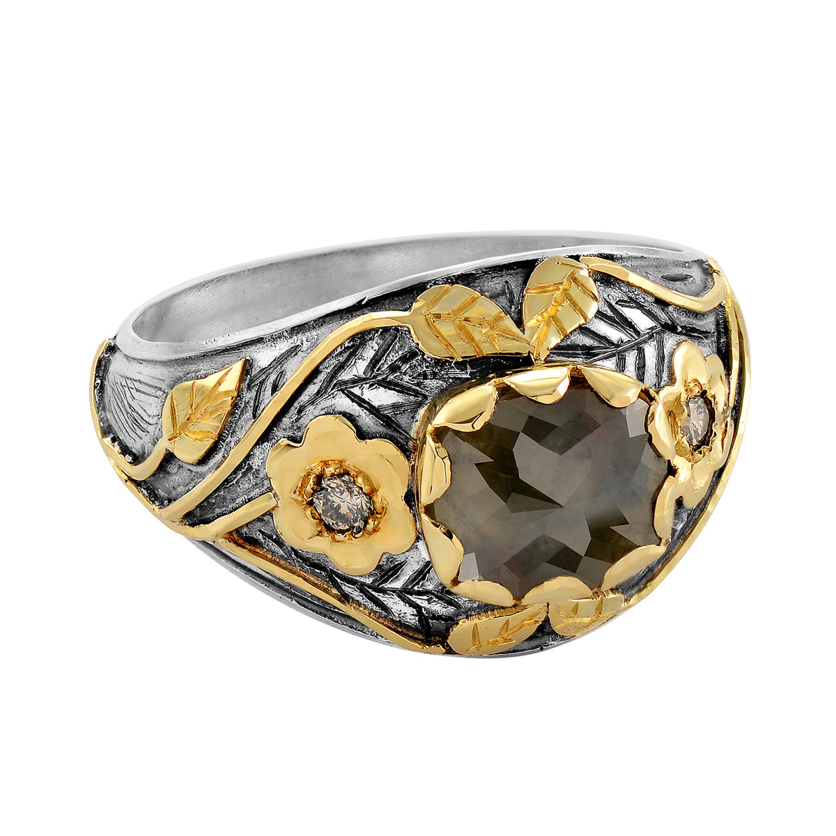 The Everlasting Grey Diamond Mughal Art Ring
