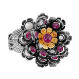 Ruby Pearl Petal Ring