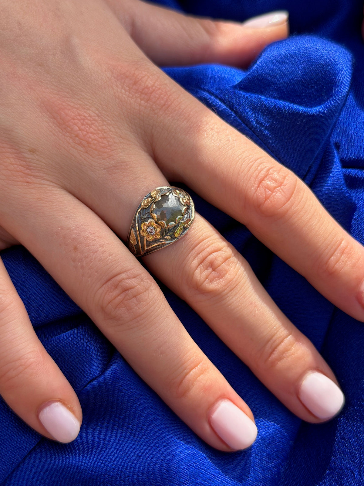 The Everlasting Grey Diamond Mughal Art Ring