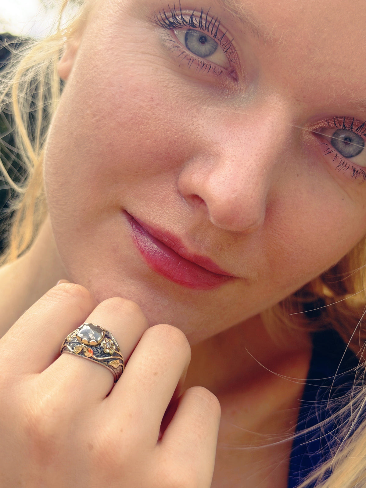 The Everlasting Grey Diamond Mughal Art Ring