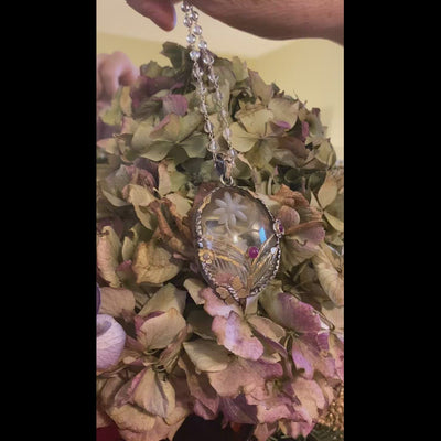 Luz Crystal Ruby Diamond Butterfly Pendant
