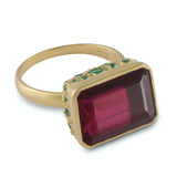 Scarlette Rubellite Emerald Ring