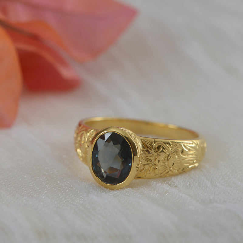 Bryn Blue Spinel Mughal Gold Ring