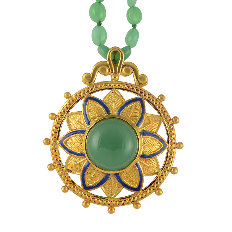 Bali Chrysoprase Enamel Pendant
