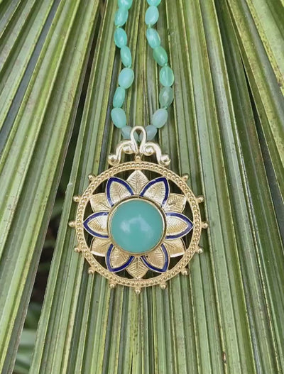 Bali Chrysoprase Enamel Pendant