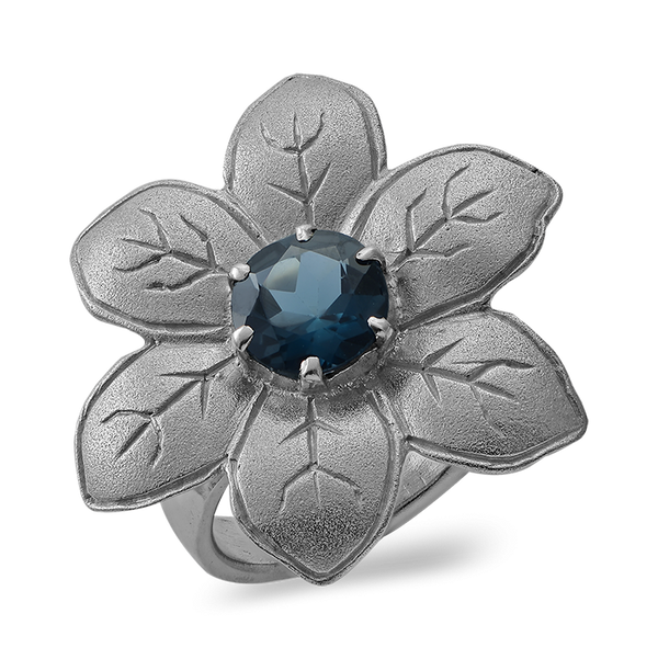 Fleur Blue Topaz Flower Ring